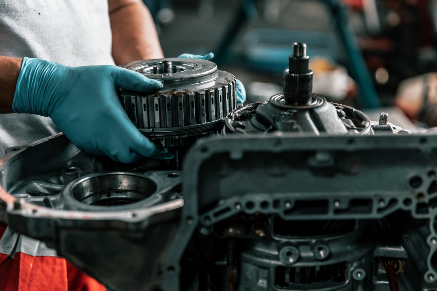 Car undergoing professional transmission repair service at DriveTime Automotive in Salem, OR.